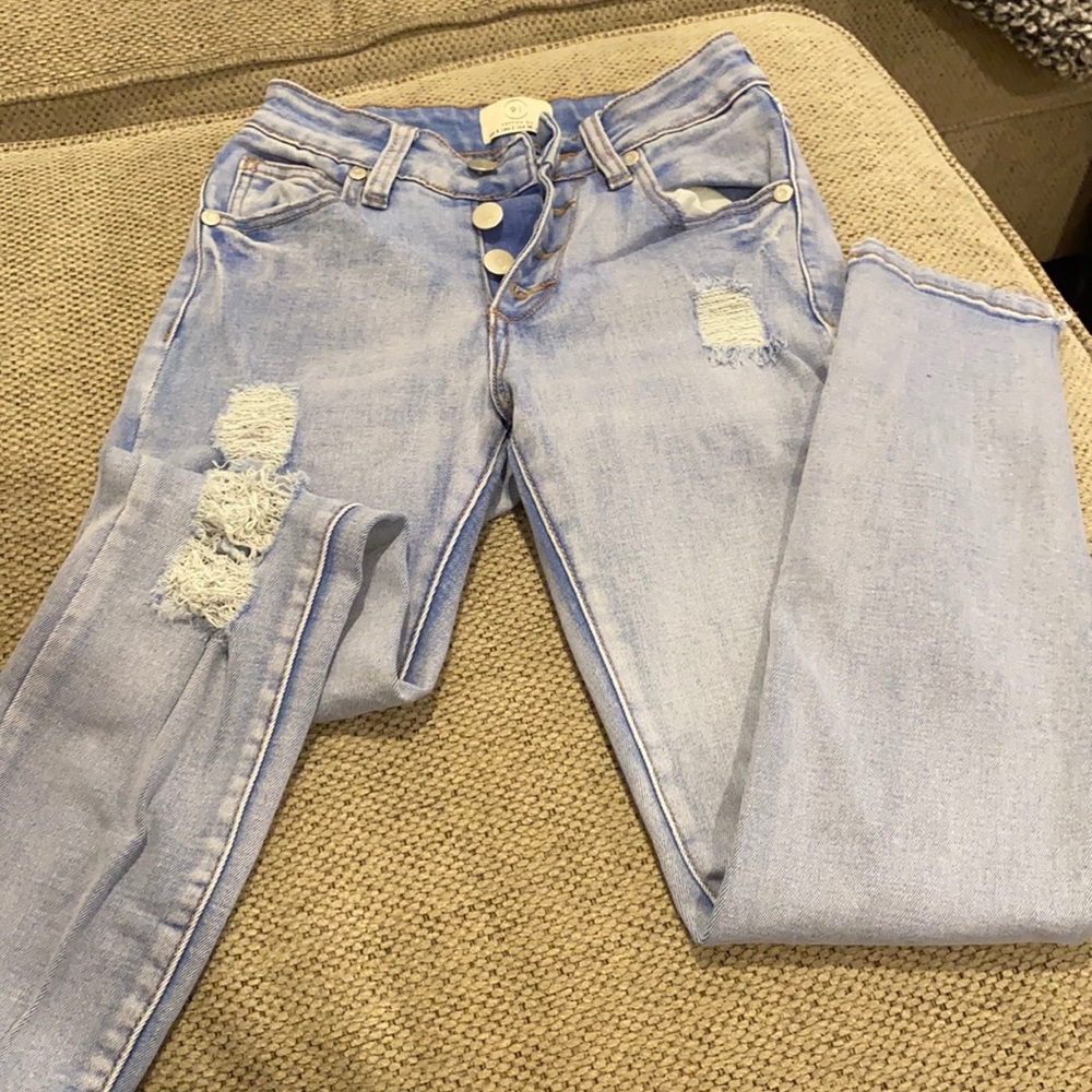 Blue ripped jeans